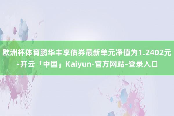 欧洲杯体育鹏华丰享债券最新单元净值为1.2402元-开云「中国」Kaiyun·官方网站-登录入口