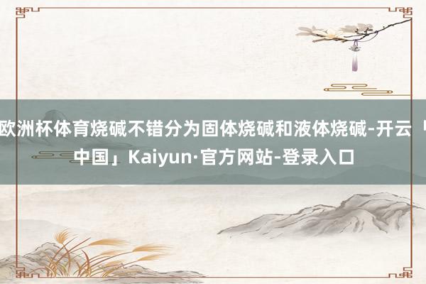 欧洲杯体育烧碱不错分为固体烧碱和液体烧碱-开云「中国」Kaiyun·官方网站-登录入口