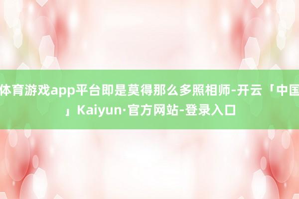 体育游戏app平台即是莫得那么多照相师-开云「中国」Kaiyun·官方网站-登录入口