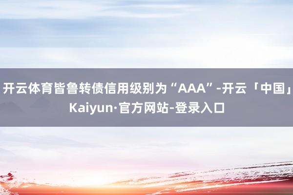 开云体育皆鲁转债信用级别为“AAA”-开云「中国」Kaiyun·官方网站-登录入口