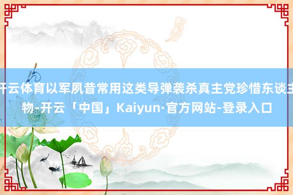 开云体育以军夙昔常用这类导弹袭杀真主党珍惜东谈主物-开云「中国」Kaiyun·官方网站-登录入口