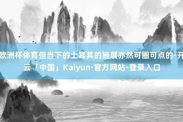 欧洲杯体育但当下的土耳其的施展亦然可圈可点的-开云「中国」Kaiyun·官方网站-登录入口